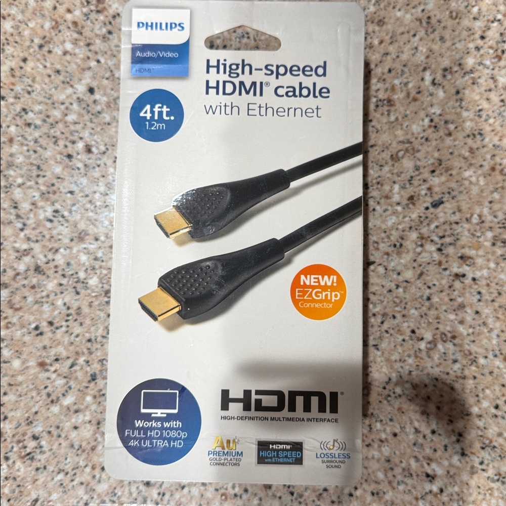 HDMI cable, 4 foot - works with full HD 1080p - 4K ultra hd